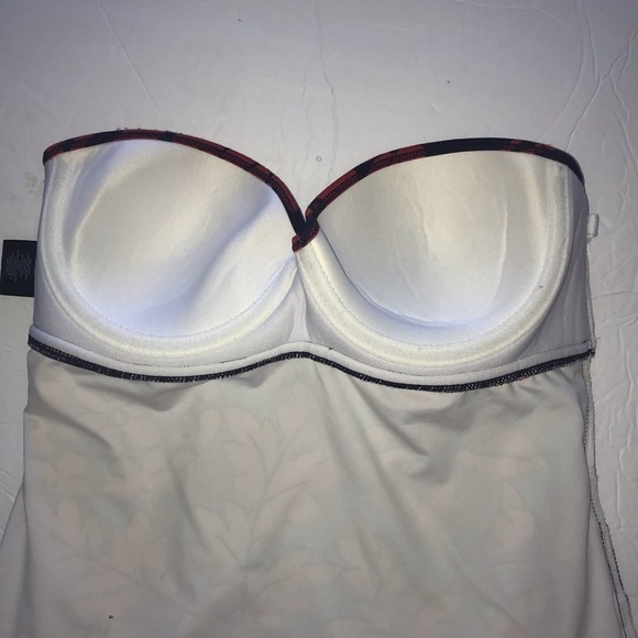 Tommy Hilfiger Bandeau One Piece Overlay Swimsuit - Picture 8 of 8